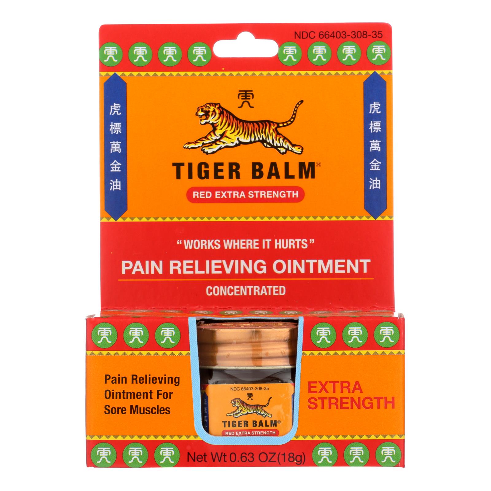 Tiger Balm Extra Strength Pain Relieving Ointment - 0.63 Oz - Case Of 6 Tiger Balm
