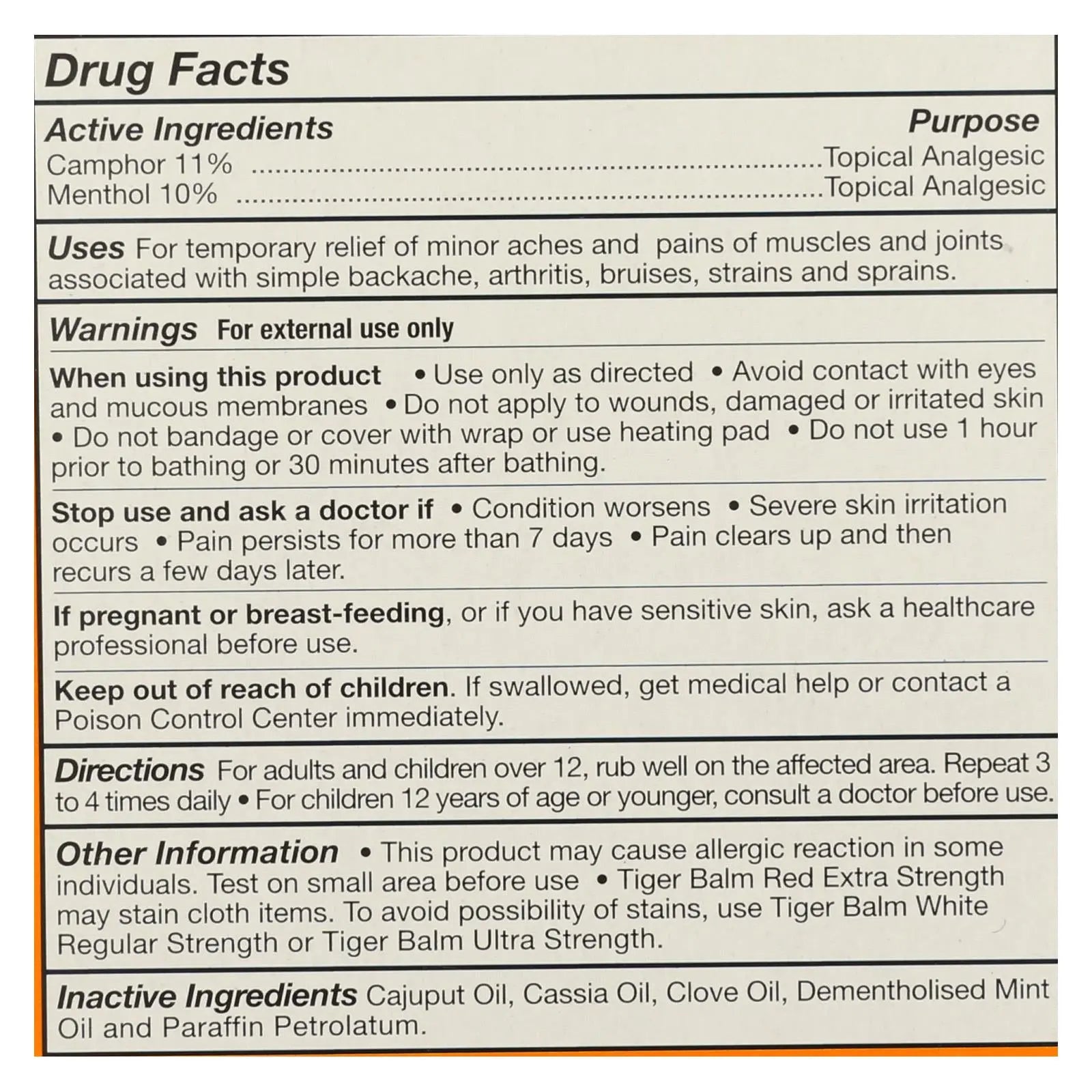 Tiger Balm Extra Strength Pain Relieving Ointment - 0.63 Oz - Case Of 6 Tiger Balm