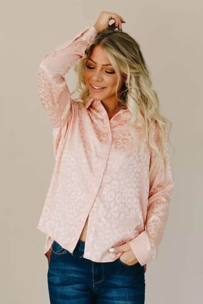 Tiger King Leopard Button Up Top Stay Warm in Style