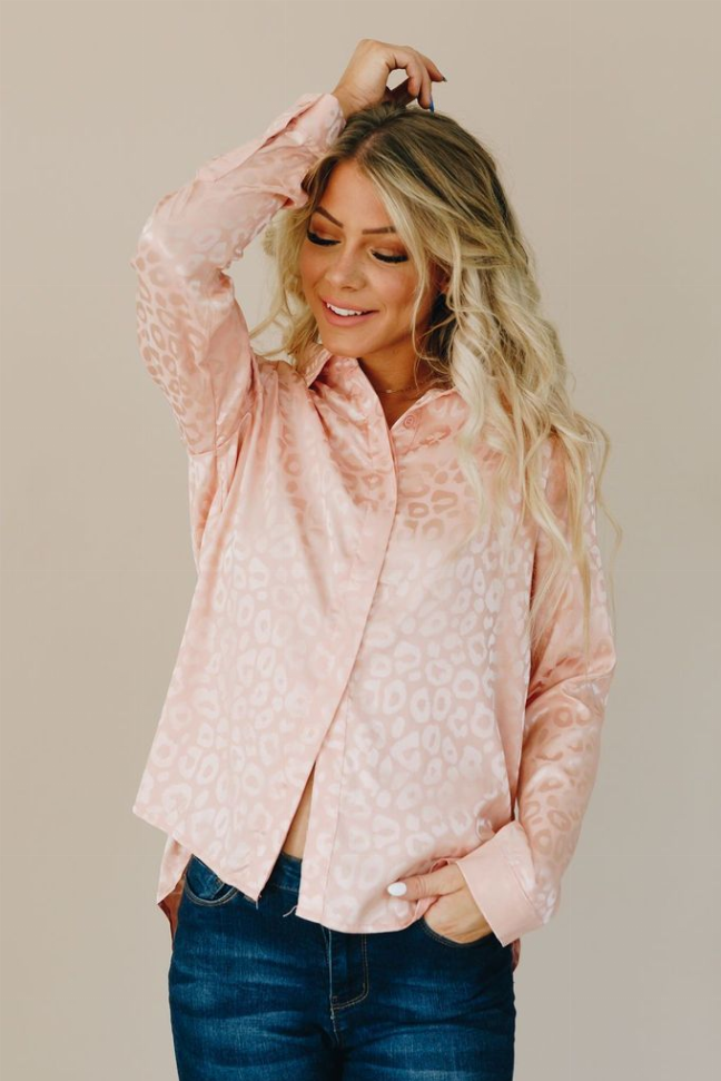 Tiger King Leopard Button Up Top Stay Warm in Style