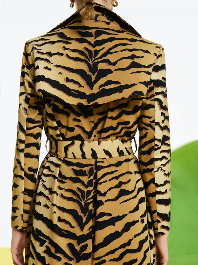 Tiger Print Trench Monique Store
