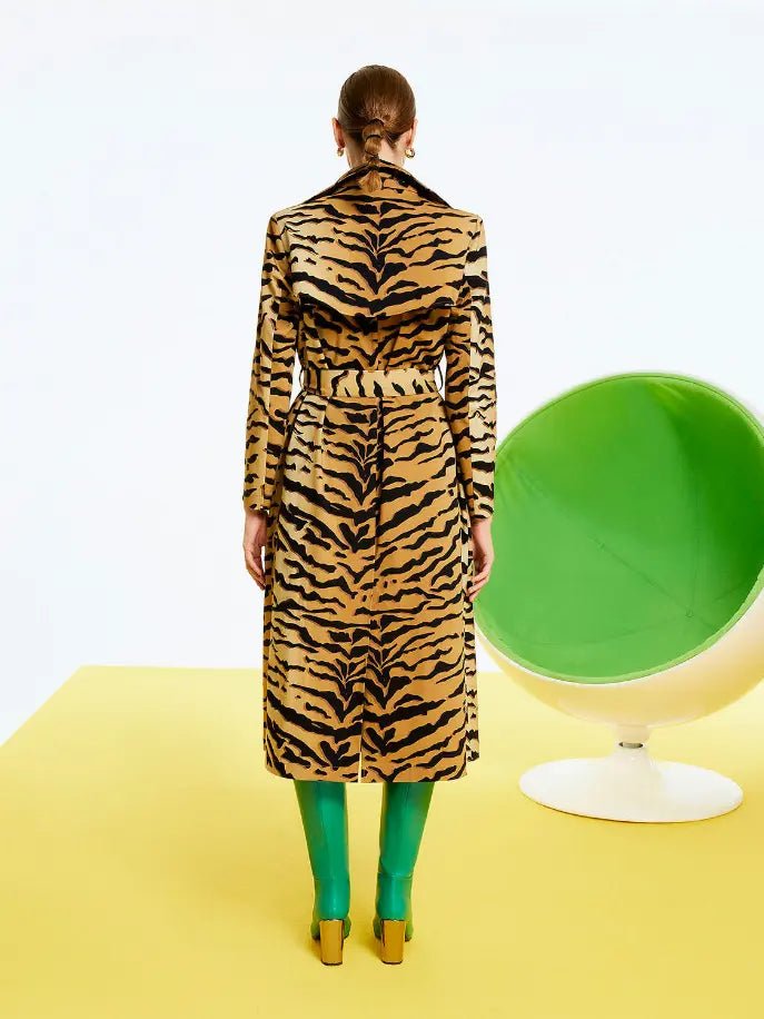 Tiger Print Trench Monique Store