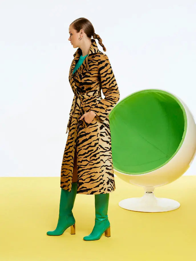 Tiger Print Trench Monique Store
