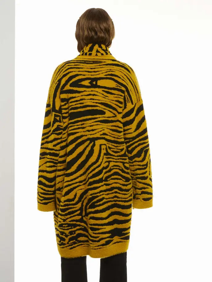 Tiger Print Twin Set Knit Cardigan Monique Store