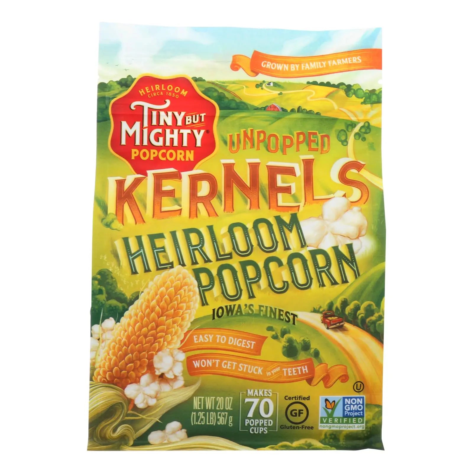Tiny But Mighty Popcorn Popcorn - Unpopped Kernels - Case Of 8 - 20 Oz Tiny But Mighty Popcorn