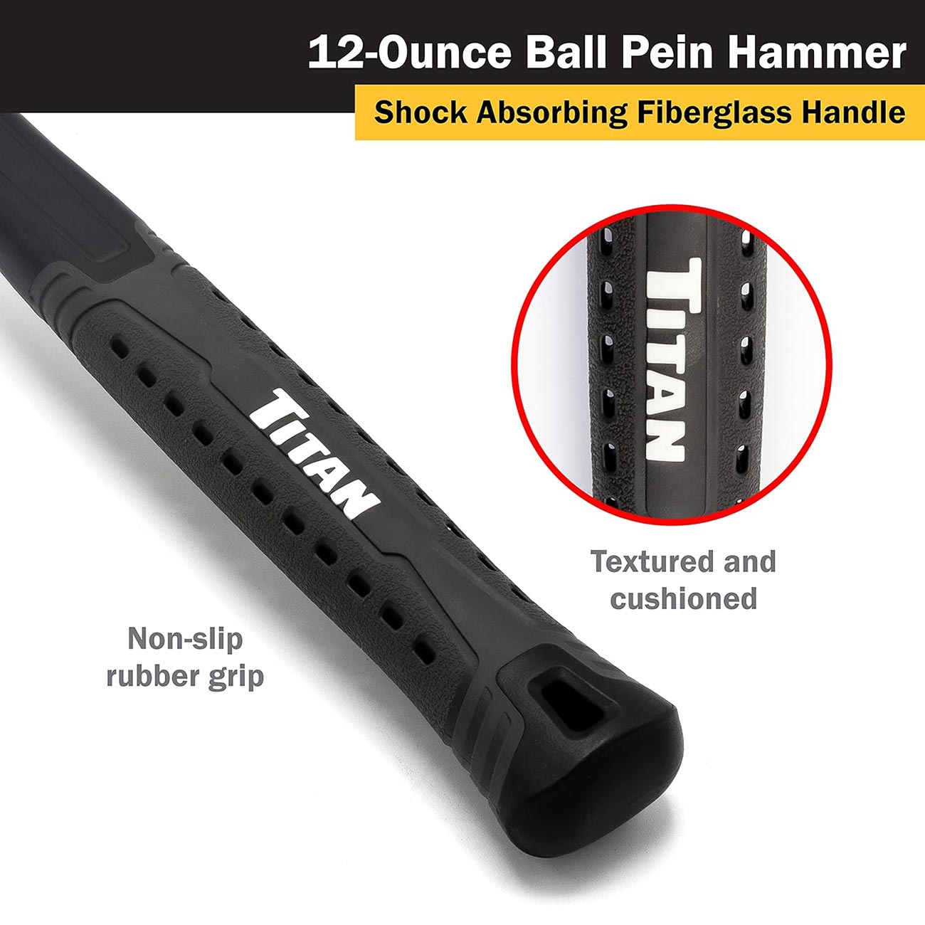 Titan 12 Oz. Ball Pein Hammer With Forged Steel Head TITAN