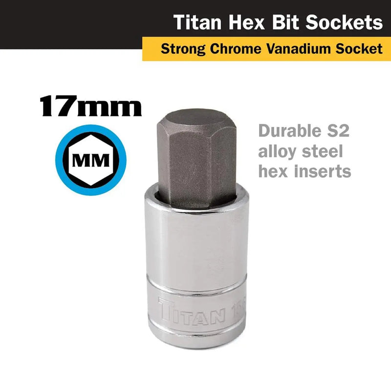 Titan 17mm Hex Bit Socket With 1/2" Drive TITAN