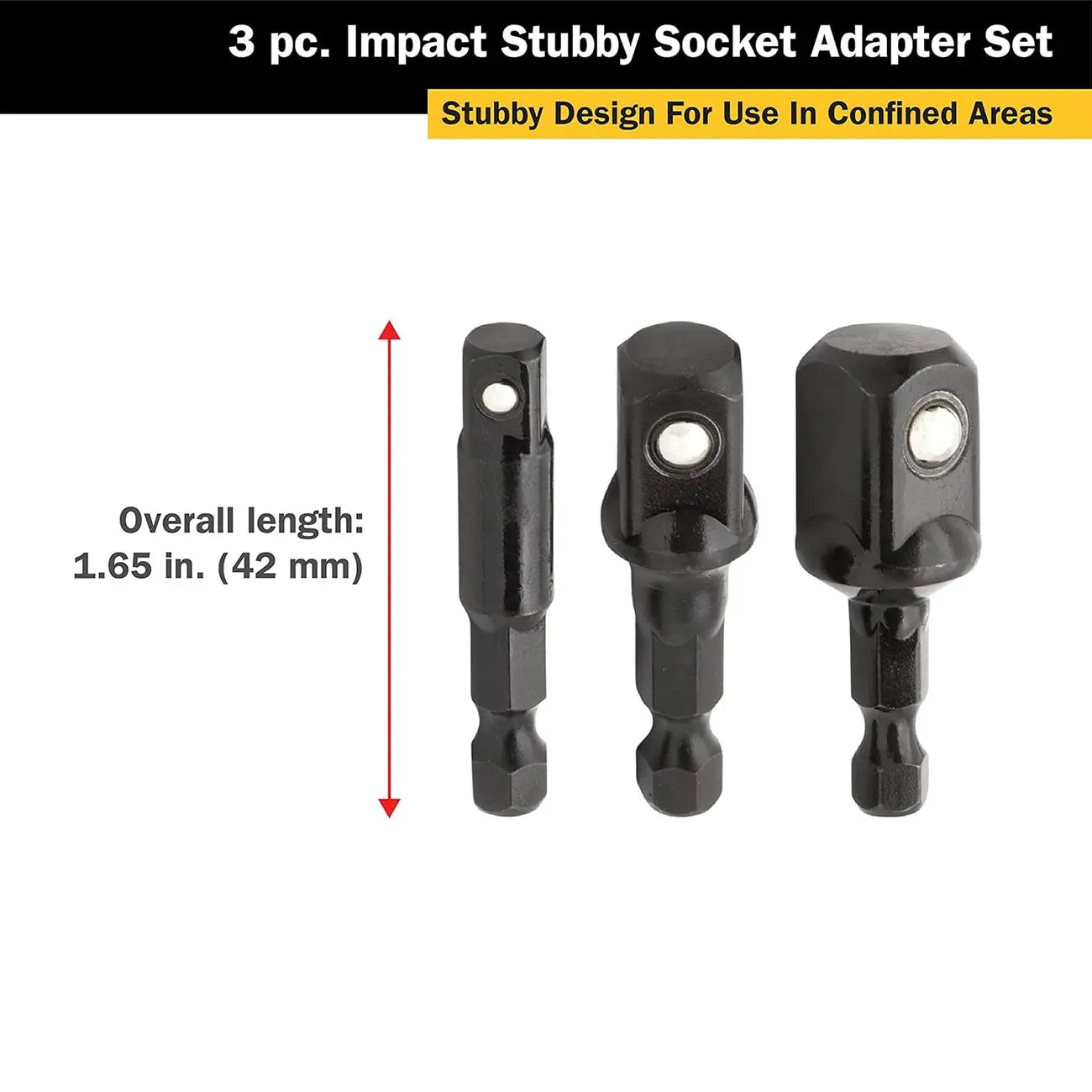 Titan Impact Stubby Socket Adapter Set (3 Piece) TITAN