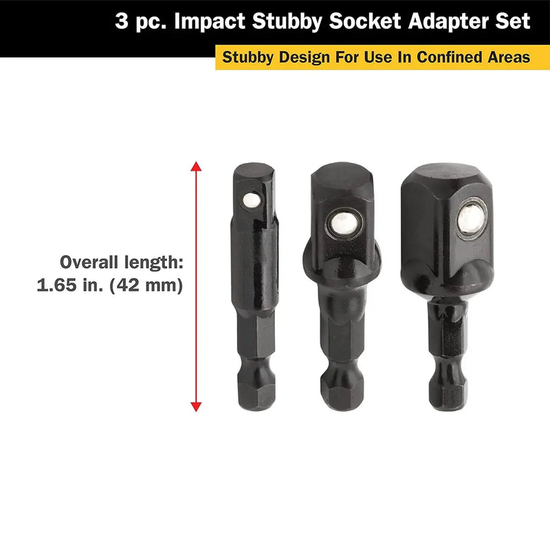 Titan Impact Stubby Socket Adapter Set (3 Piece) TITAN