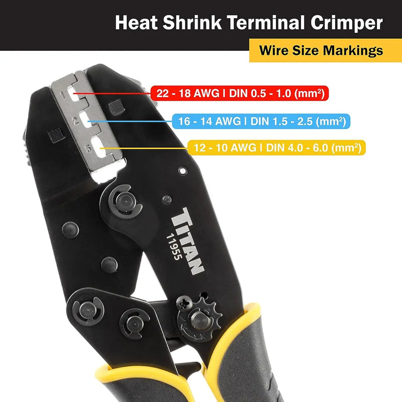 Titan Tool Ratcheting Heat Shrink Terminal Crimper TITAN