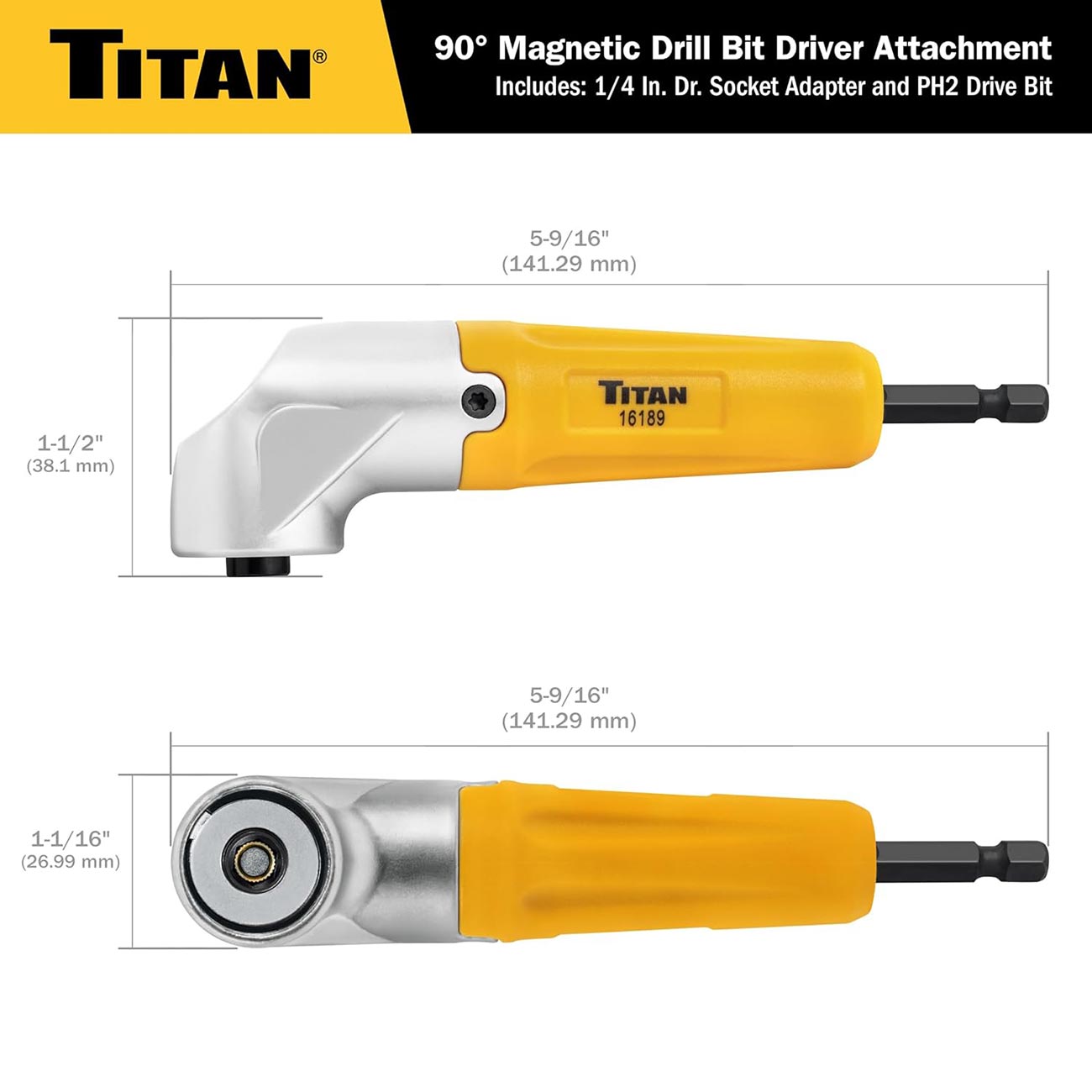 Titan Tools 90 Degree Magnetic Right Angle Drill Attachment TITAN