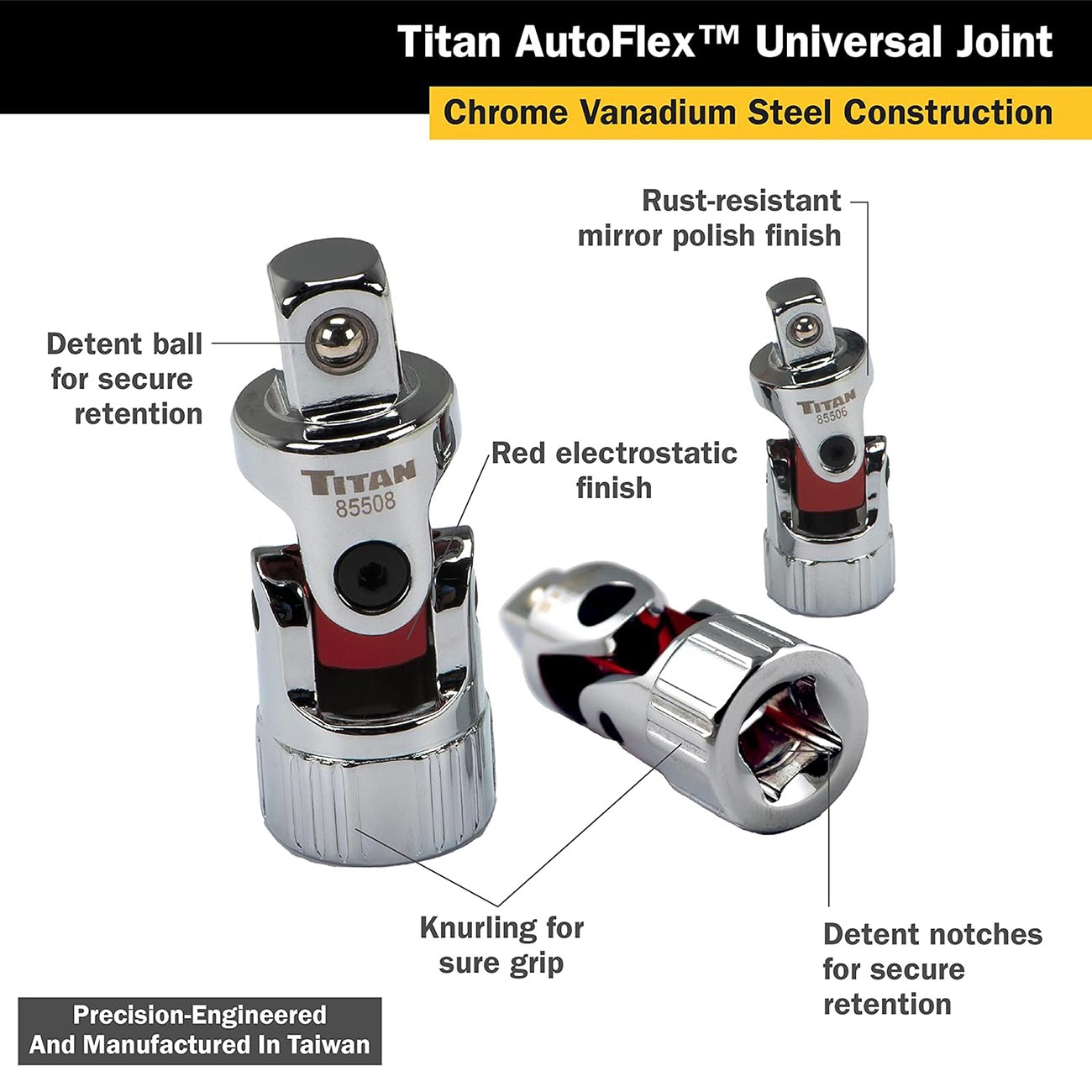 Titan Tools Auto Flex Universal Joint Socket Set (3-piece) TITAN