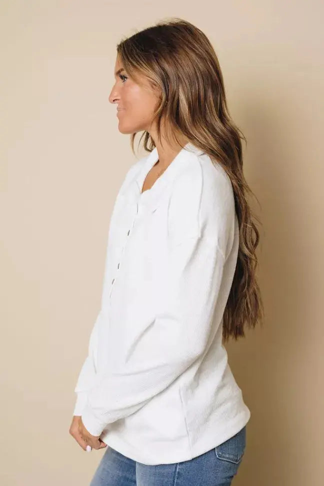 Tomlinson Button Up Top Stay Warm in Style