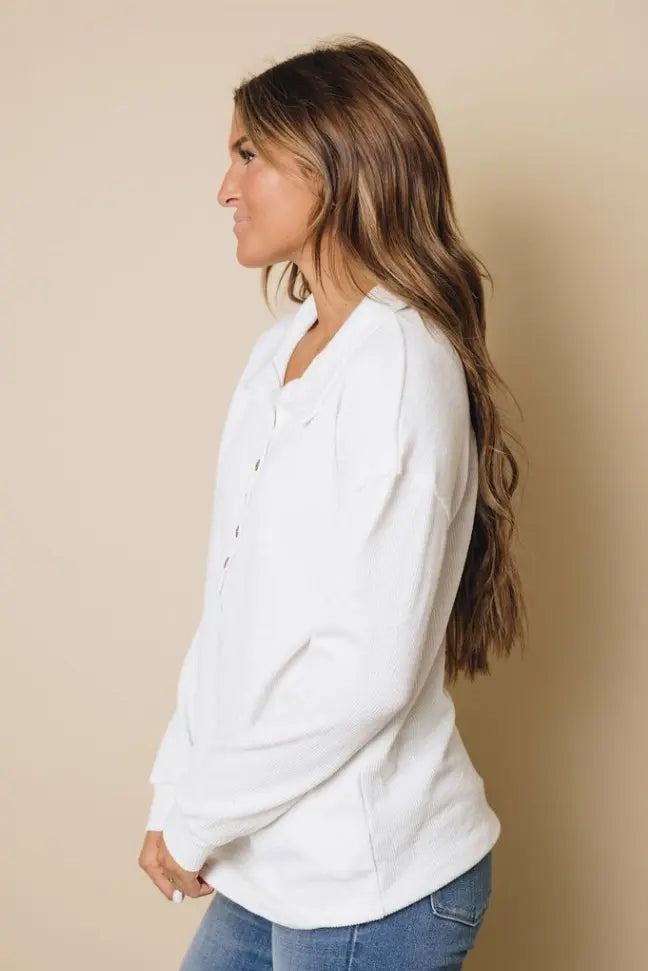 Tomlinson Button Up Top Stay Warm in Style