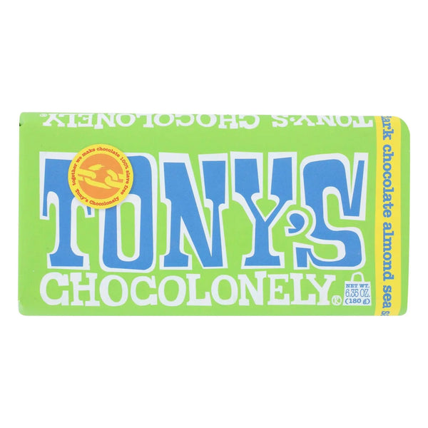 Tony's Chocolonely - Bar Chocolate Dk Almond Sea Salt 51% - Case Of 15 - 6.35 Oz Tony's Chocolonely