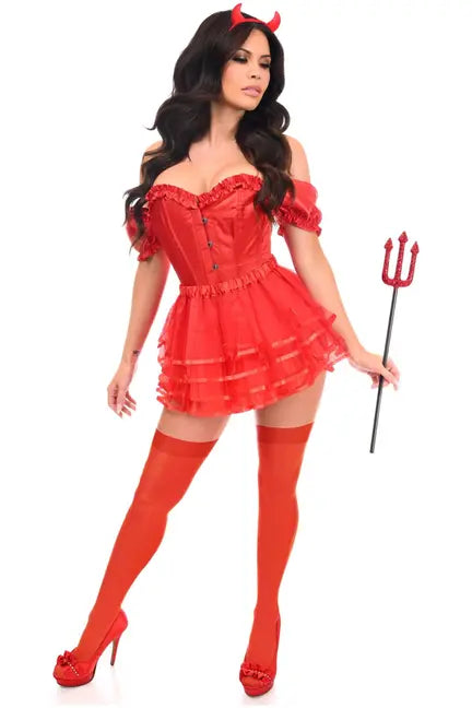 Top Drawer 4 PC Devil Corset & Tutu Costume Daisy Corsets