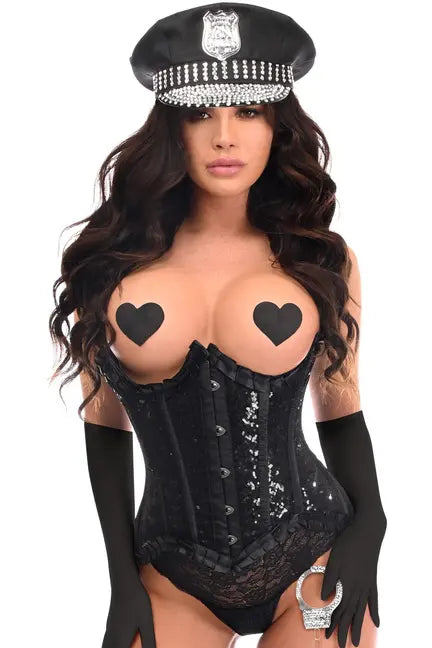 Top Drawer 4 PC Pin-Up Police Corset Costume Daisy Corsets