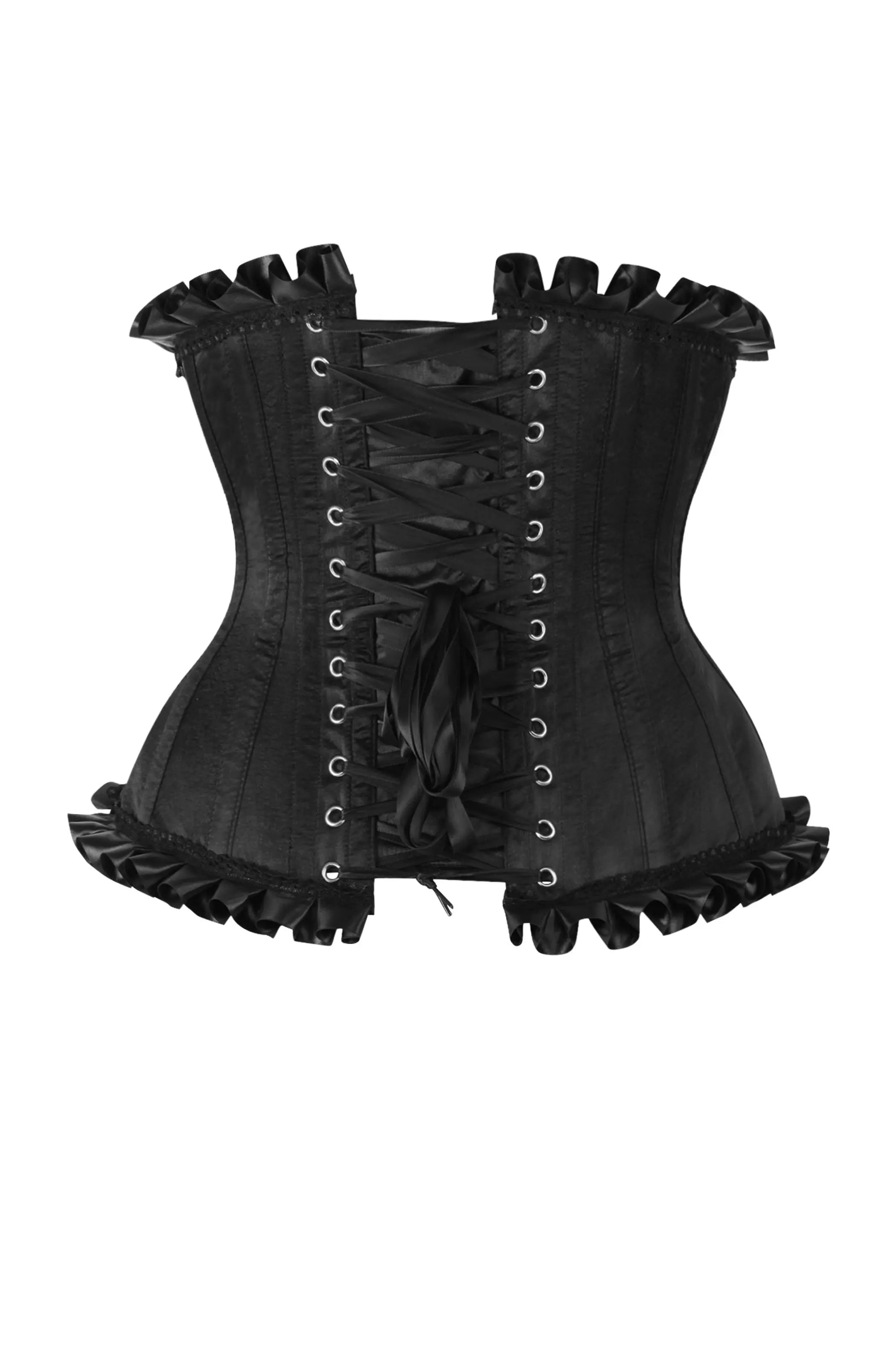 Top Drawer Black Steel Boned Burlesque Underbust Corset Waist Cincher Daisy Corsets