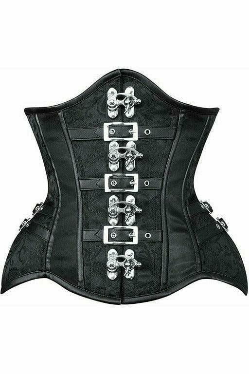 Top Drawer Brocade Steel Boned Underbust Corset with Buckles Daisy Corsets