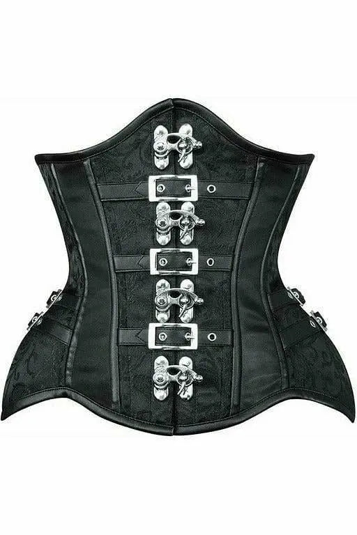 Top Drawer Brocade Steel Boned Underbust Corset with Buckles Daisy Corsets