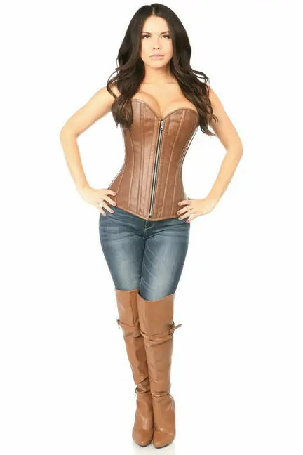 Top Drawer Faux Leather Steel Boned Corset Daisy Corsets
