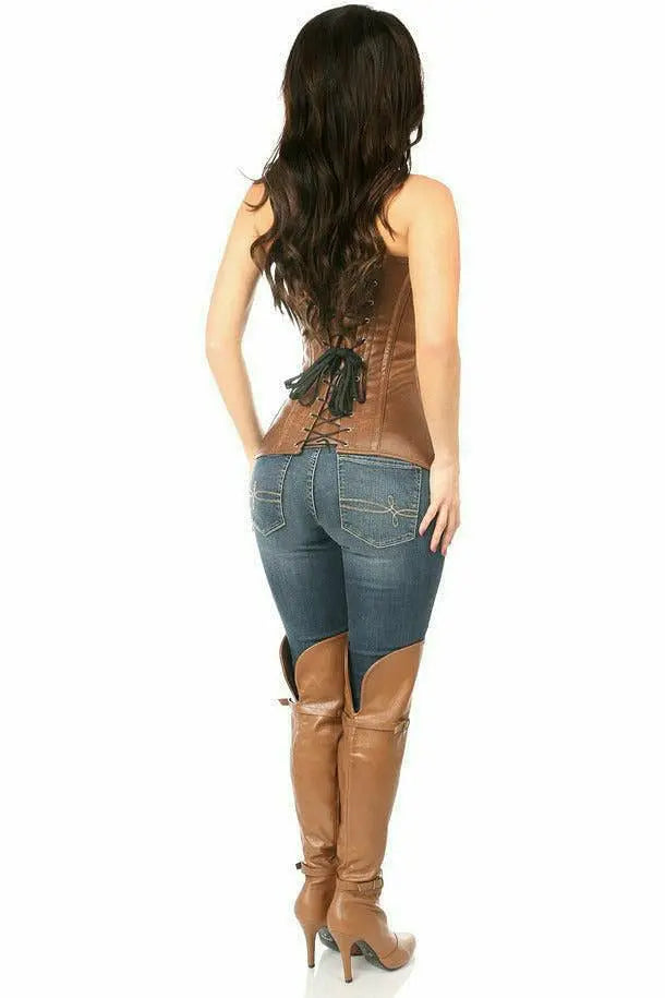 Top Drawer Faux Leather Steel Boned Corset Daisy Corsets