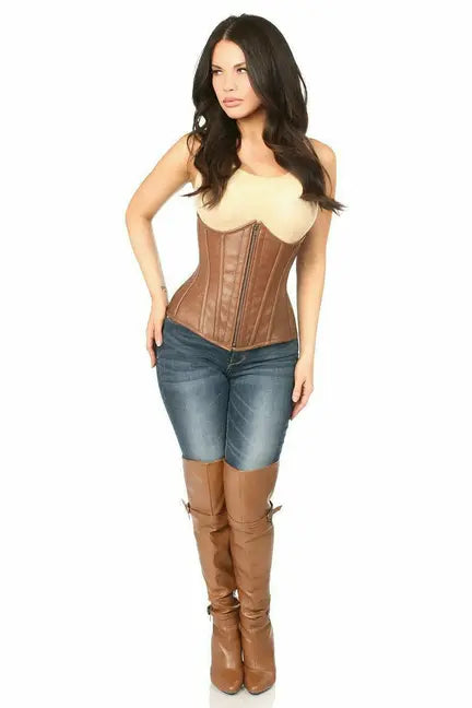 Top Drawer Faux Leather Underbust Corset Daisy Corsets
