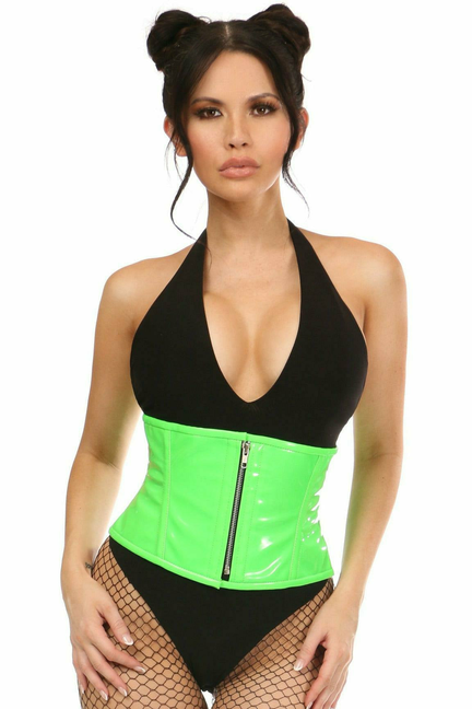 Top Drawer Patent Steel Boned Mini Cincher Daisy Corsets
