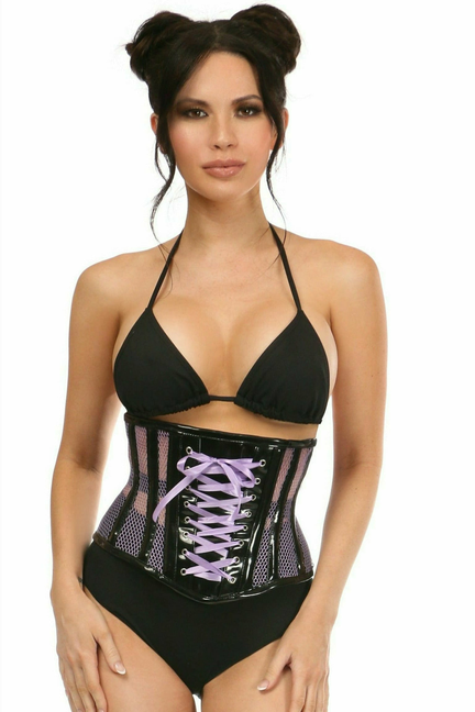 Top Drawer Patent & Fishnet Underbust Corset Daisy Corsets
