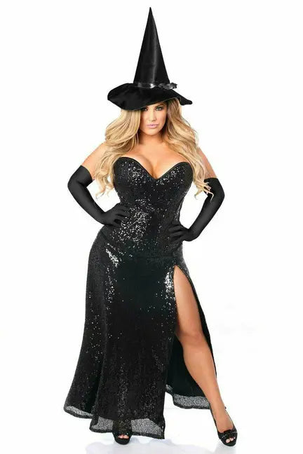 Top Drawer Premium Sequin Witch Corset Costume Daisy Corsets