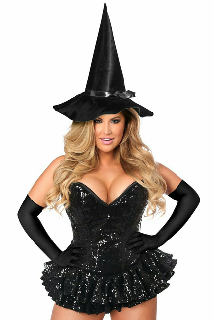Top Drawer Premium Sequin Witch Corset Dress Costume Daisy Corsets