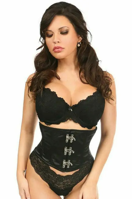 Top Drawer Satin Steel Boned Mini Cincher with Clasps Daisy Corsets