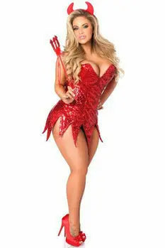 Top Drawer Sequin Devil Corset Dress Costume Daisy Corsets