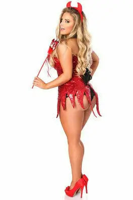 Top Drawer Sequin Devil Corset Dress Costume Daisy Corsets