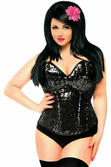 Top Drawer Sequin Steel Boned Corset Daisy Corsets
