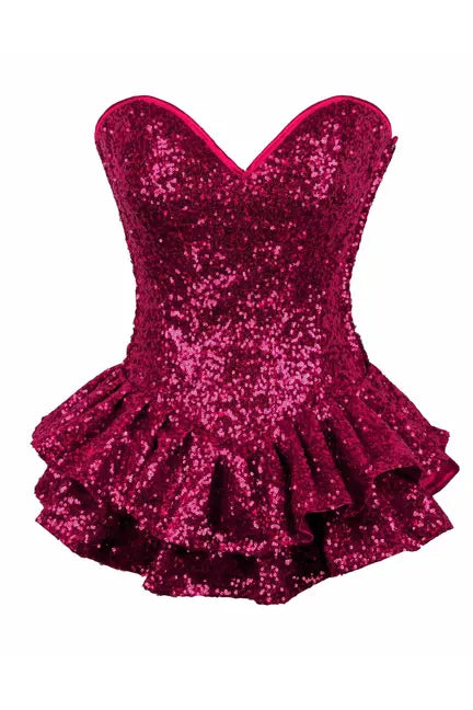 Top Drawer Sequin Steel Boned Mini Corset Dress Daisy Corsets