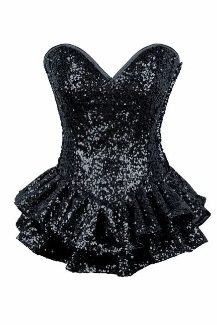 Top Drawer Sequin Steel Boned Mini Corset Dress Daisy Corsets