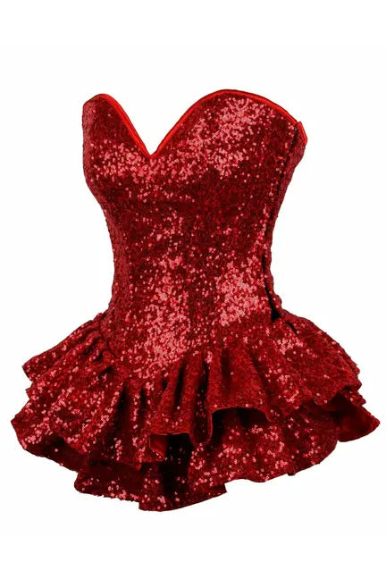Top Drawer Sequin Steel Boned Mini Corset Dress Daisy Corsets