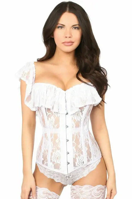 Top Drawer Sheer Lace Steel Boned Corset Daisy Corsets