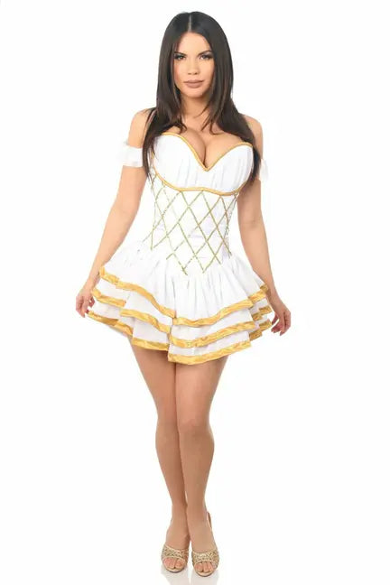 Top Drawer Steel Boned Greek Goddess Corseted Dress Daisy Corsets