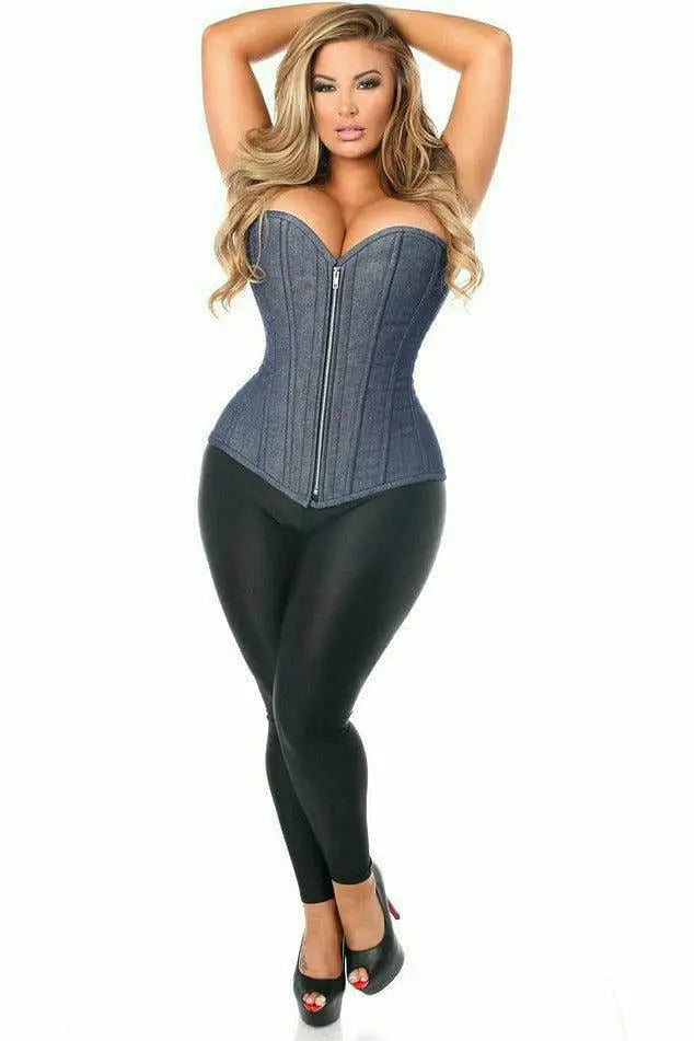 Top Drawer Steel Boned Overbust Corset with Zipper Daisy Corsets