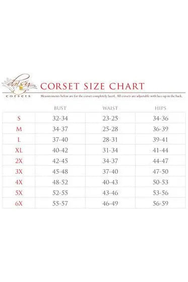 Top Drawer Steel Boned Striped Floral Underwire Curvy Cut Waist Cincher Corset Daisy Corsets