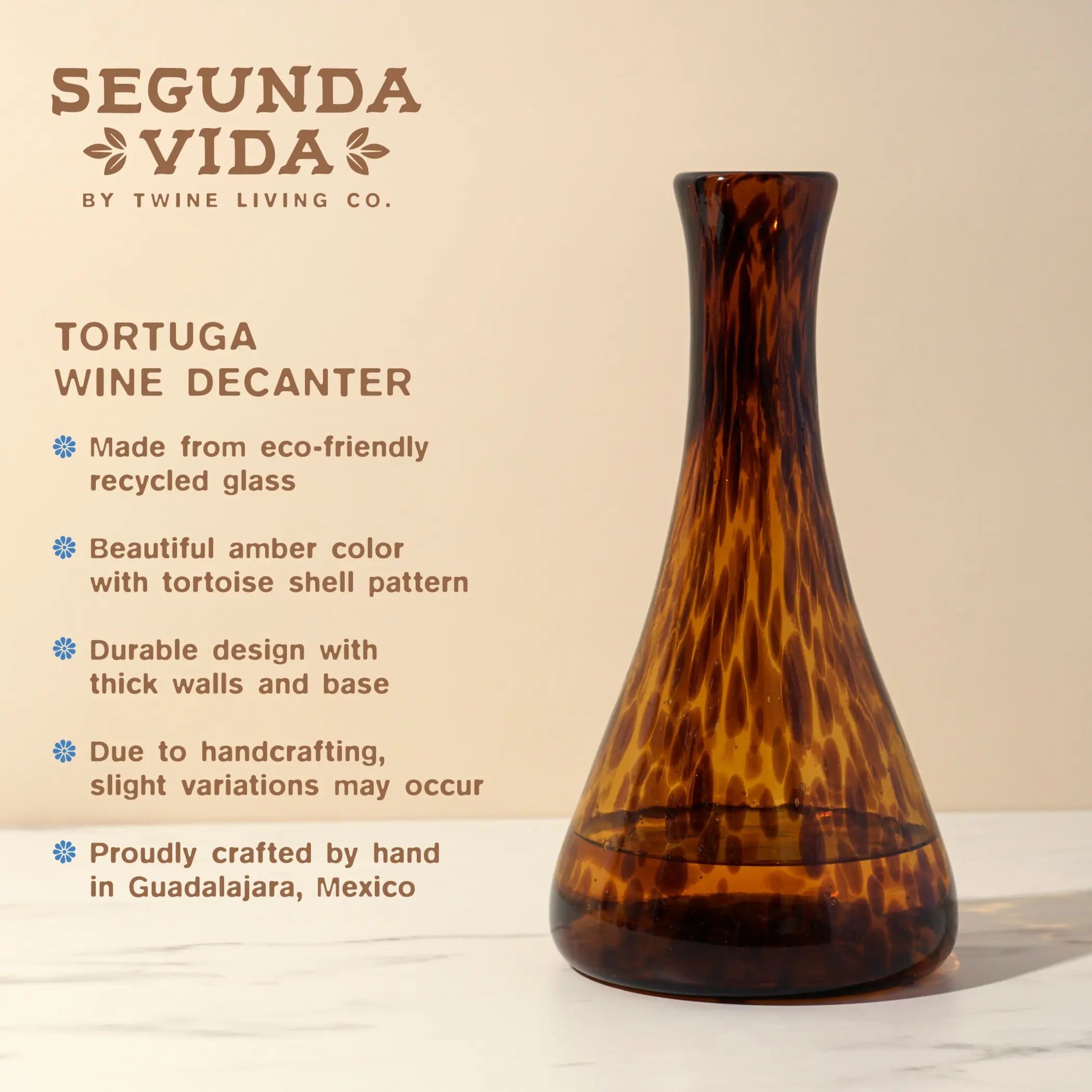 Tortuga Recycled Wine Decanter by Twine Living Twine