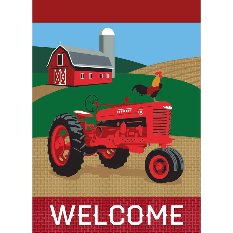 Tractor Welcome Garden Flag Dicksons Inc