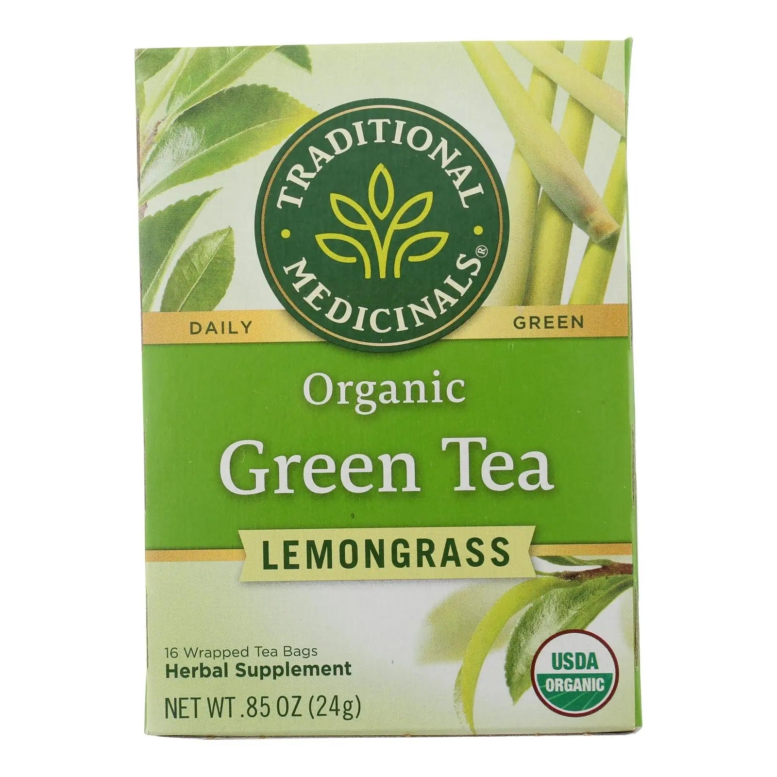 Traditional Medicinals Organic Golden Green Tea - 16 Tea Bags - Case Of 6 Traditional Medicinals