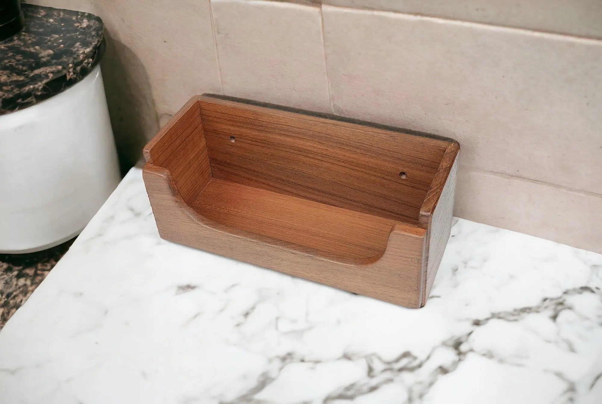 Traditional Solid Teak Guest Paper Towel Holder Homeroots Bed & Bath