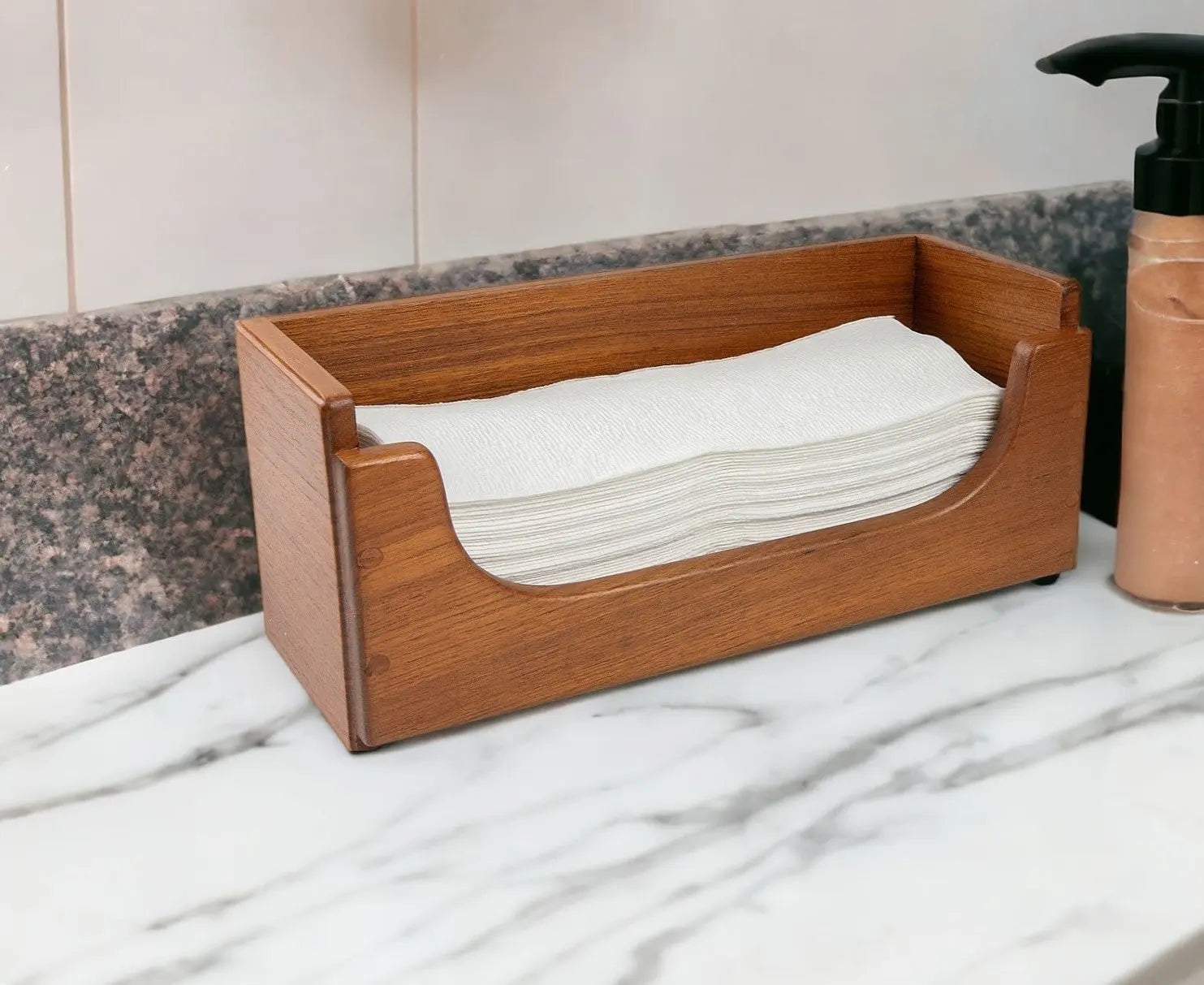 Traditional Solid Teak Guest Paper Towel Holder Homeroots Bed & Bath