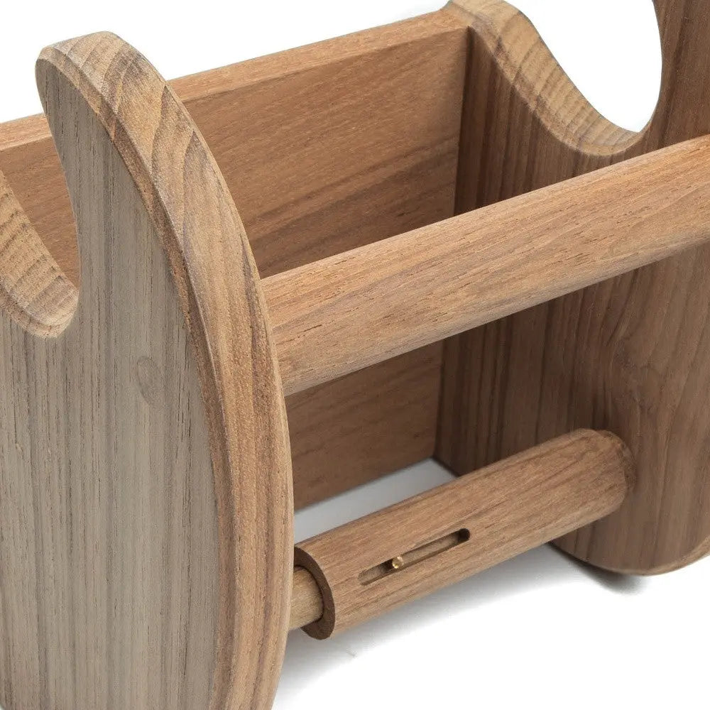 Traditional Solid Teak Magazine and Toilet Paper Holder Homeroots Bed & Bath