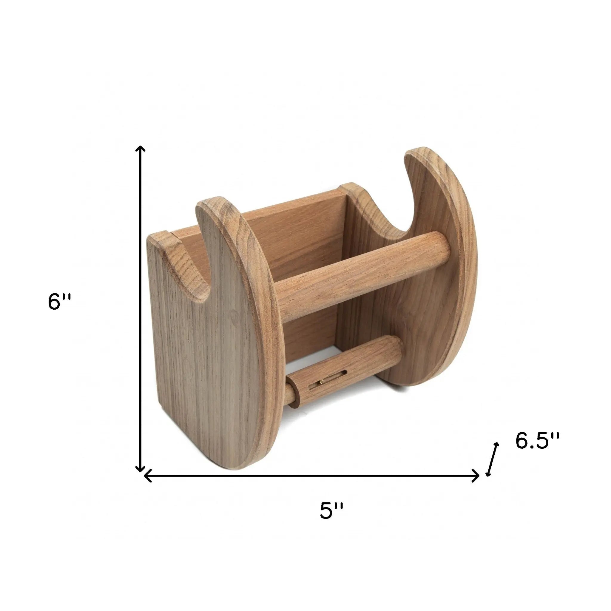 Traditional Solid Teak Magazine and Toilet Paper Holder Homeroots Bed & Bath