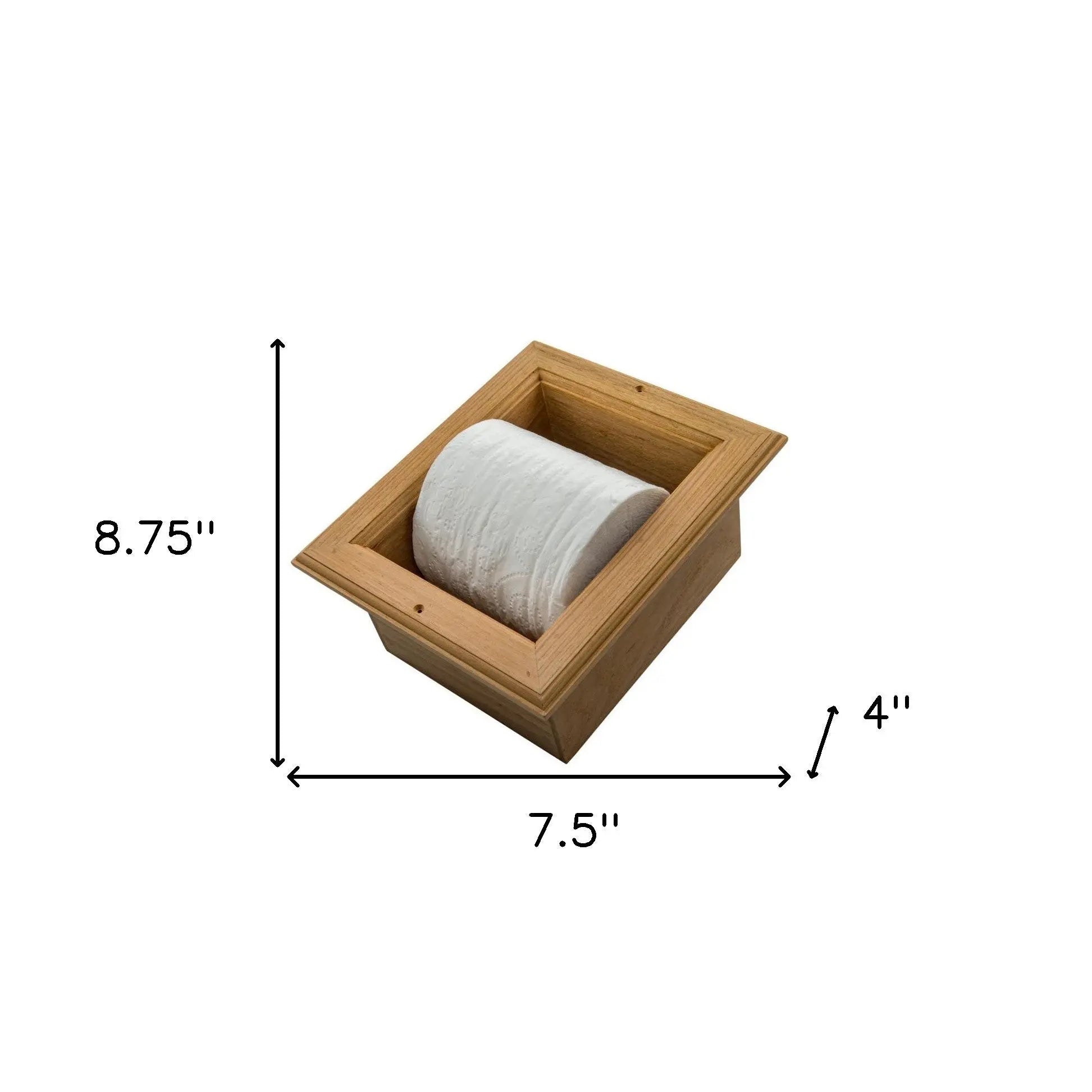 Traditional Solid Teak Recessed Wall Mount Toilet Paper Holder Homeroots Bed & Bath